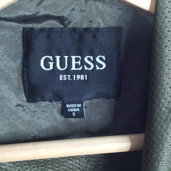 Guess Kelsi Hooded Midi-Length Parka Rain Jacket Size Small Army Green Long - Picture 13 of 14